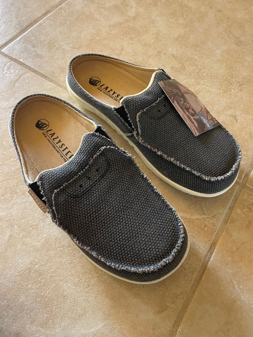 LazyStep Cozy Arch Support Slippers NWT Men’s Size 8 Gray Comfort Casual Shoes